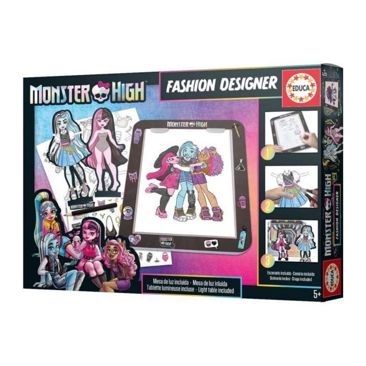 EDUCA Tableau Design Monster High - Educa - Loisir créatifs - Pour Enfant de 5 ans et plus - Garantie 2 ans