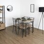 The Home Deco Factory Ensemble table à manger et 4 chaises Kalo - Marron et noir