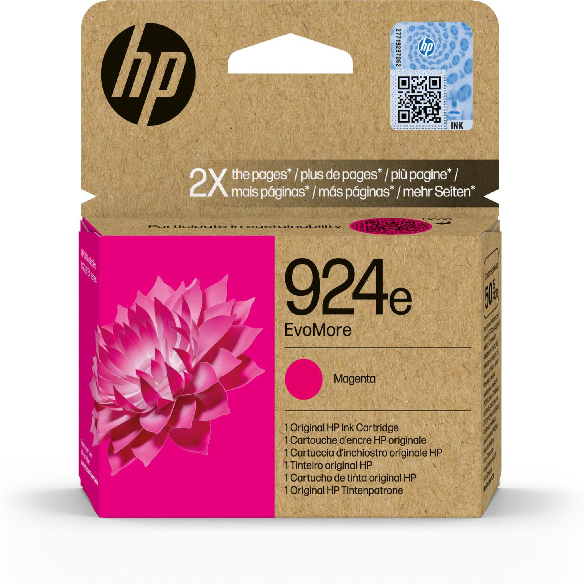 Voir la diapositive 2 : HP Hp 924e cartouche d'encre authentique magenta evomore