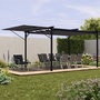 Voir la diapositive 2 : ID MARKET Auvent inclinable et réglable 250 x 150 cm pour pergola toit rétractable gris anthracite