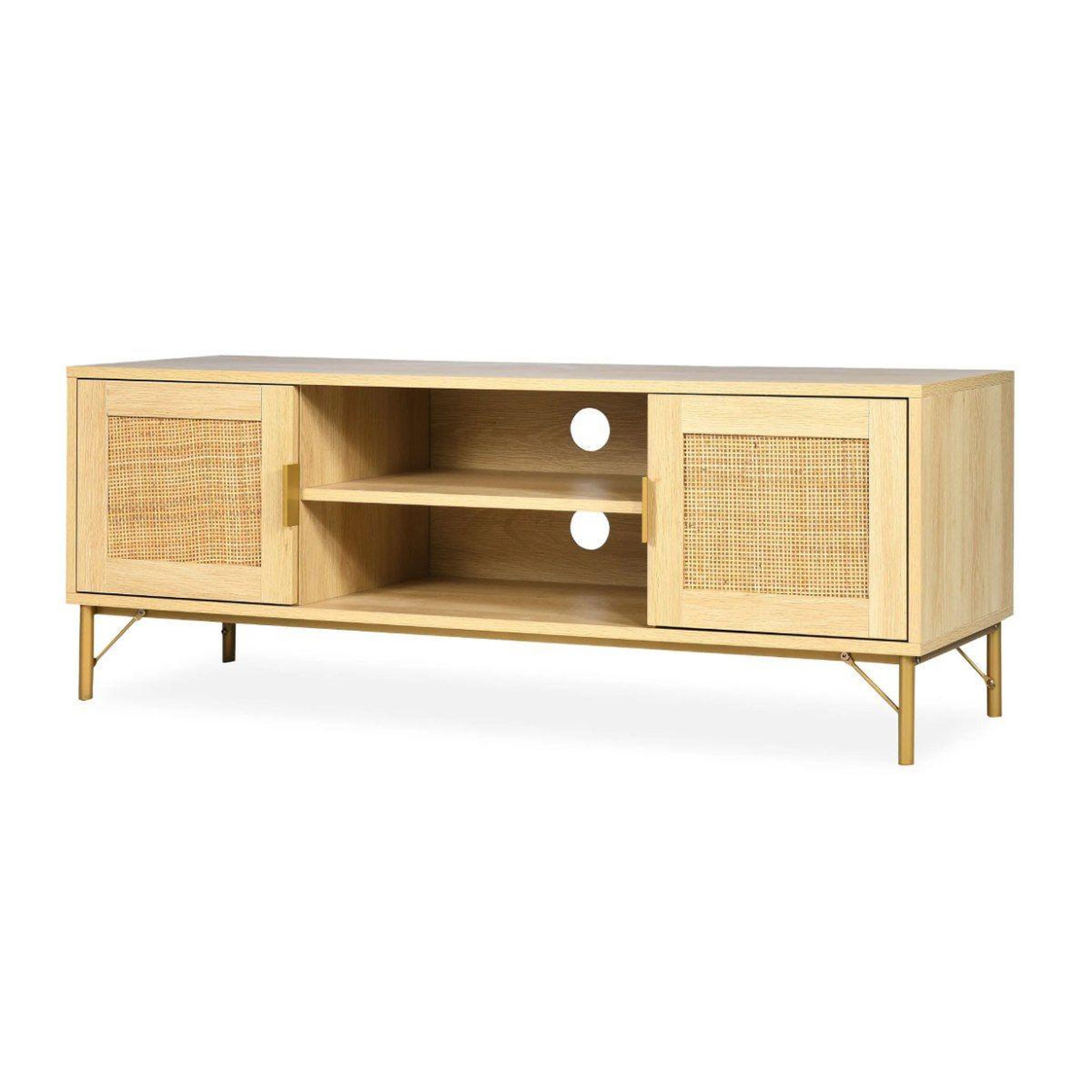 Voir la diapositive 2 : Paris Prix Meuble tv 2 portes  ibiza  120cm naturel