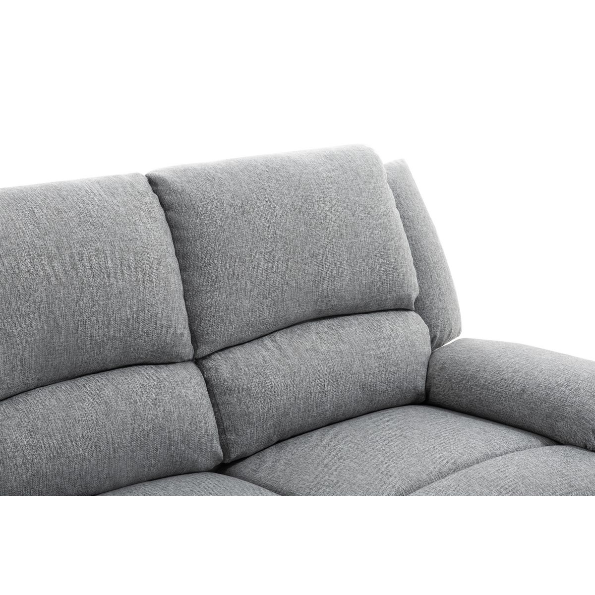 Canapé relax manuel HELENE 2 ou 3   places tissu gris clair