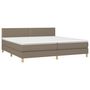 Voir la diapositive 4 : VIDAXL Sommier a lattes de lit et matelas et LED Taupe 200x200cm Tissu