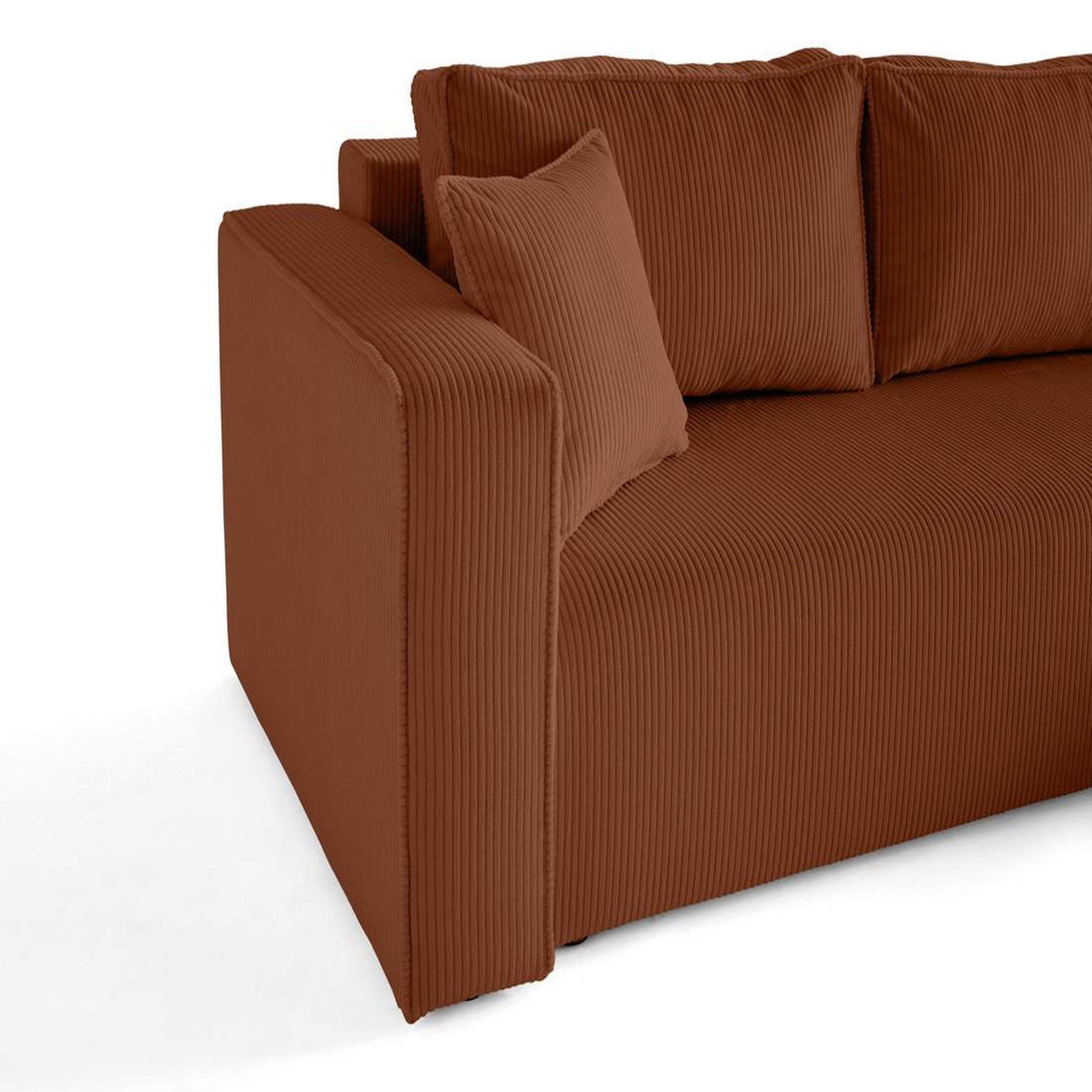 Voir la diapositive 6 : BEST MOBILIER Topaze - canapé d'angle déhoussable réversible 4 places en velours côtelé