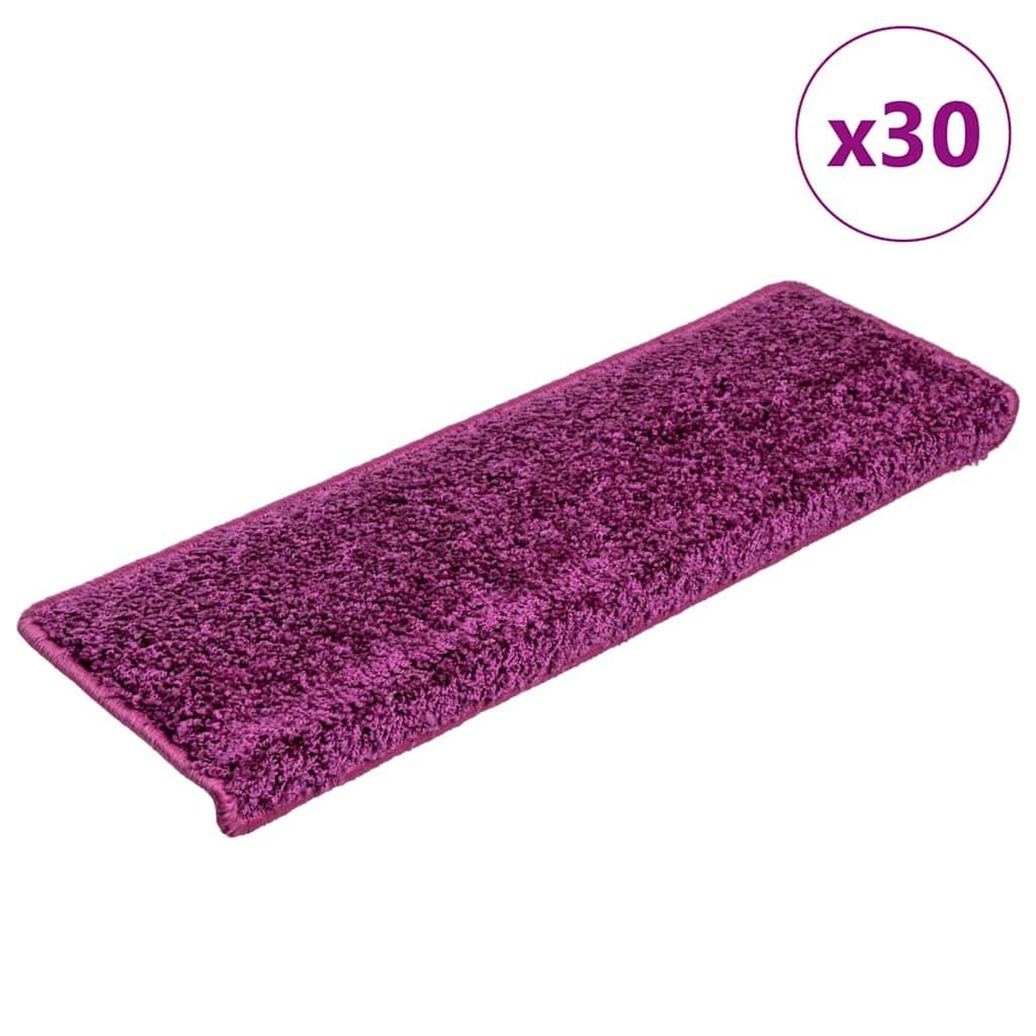 VIDAXL Tapis d'escalier 30 pcs 65x21x4 cm Violet