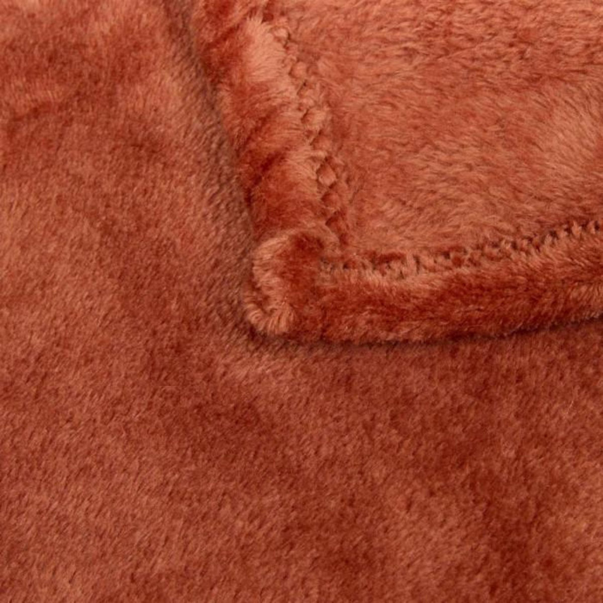 ATMOSPHERA Plaid en Flanelle Uni  Ollis  240x260cm Terracotta