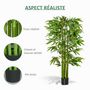 Voir la diapositive 5 : HOMCOM Bambou artificiel XL 1,60H m 975 feuilles denses réalistes pot inclus noir vert