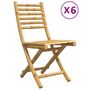 Voir la diapositive 2 : VIDAXL Chaises pliables de jardin lot de 6 43x54x88 cm bambou