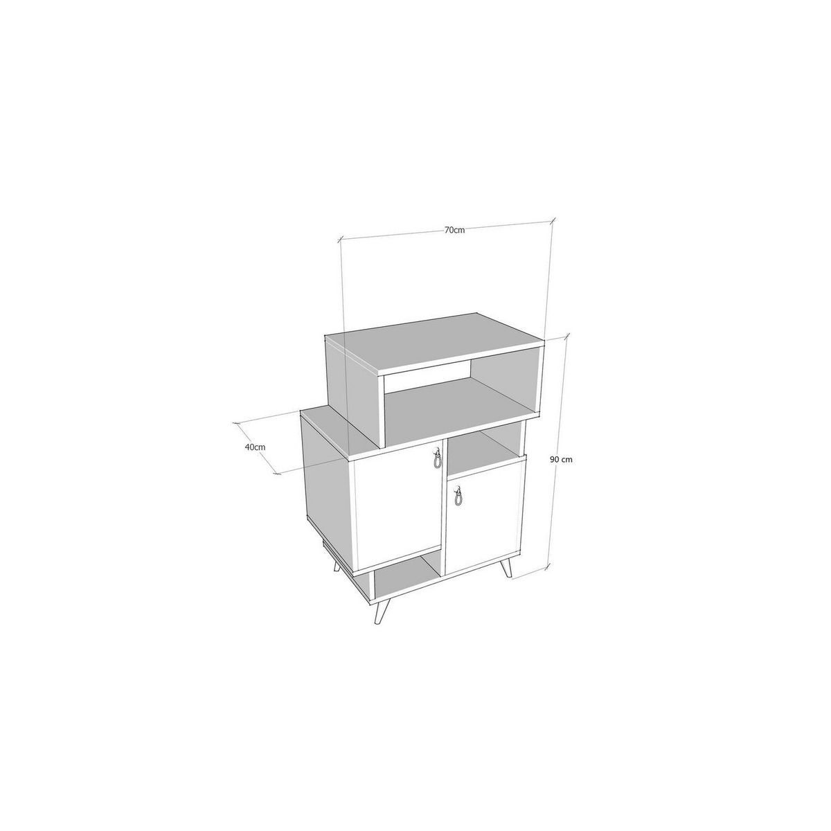 TOILINUX Etagère bibliothèque design marbré Izmir - L. 70 x H. 90 cm - Gris anthracite