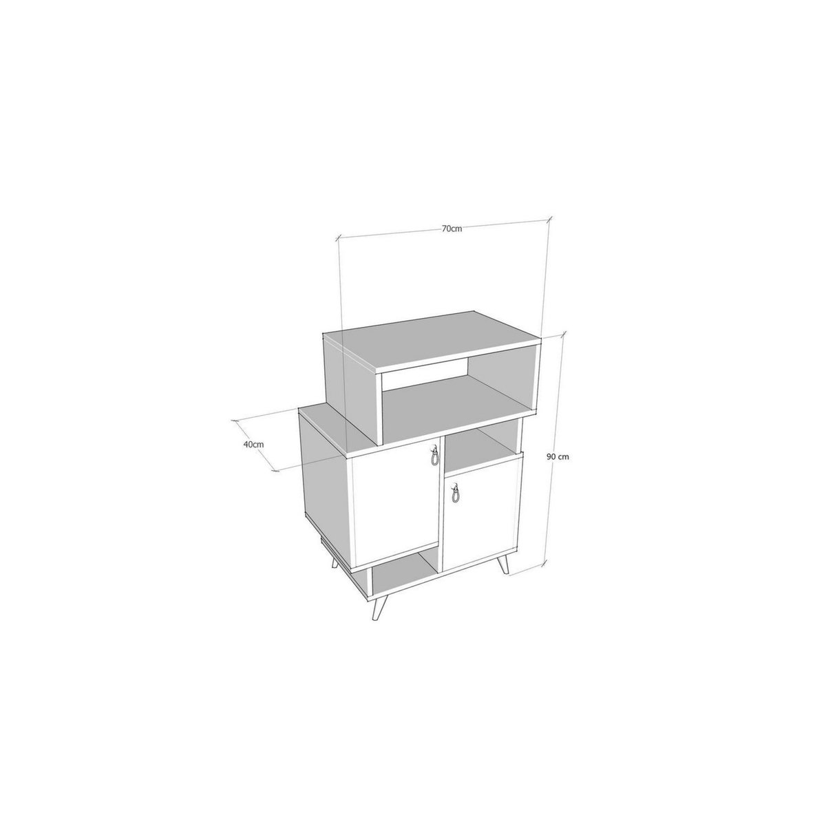 TOILINUX Etagère bibliothèque design marbré Izmir - L. 70 x H. 90 cm - Gris anthracite