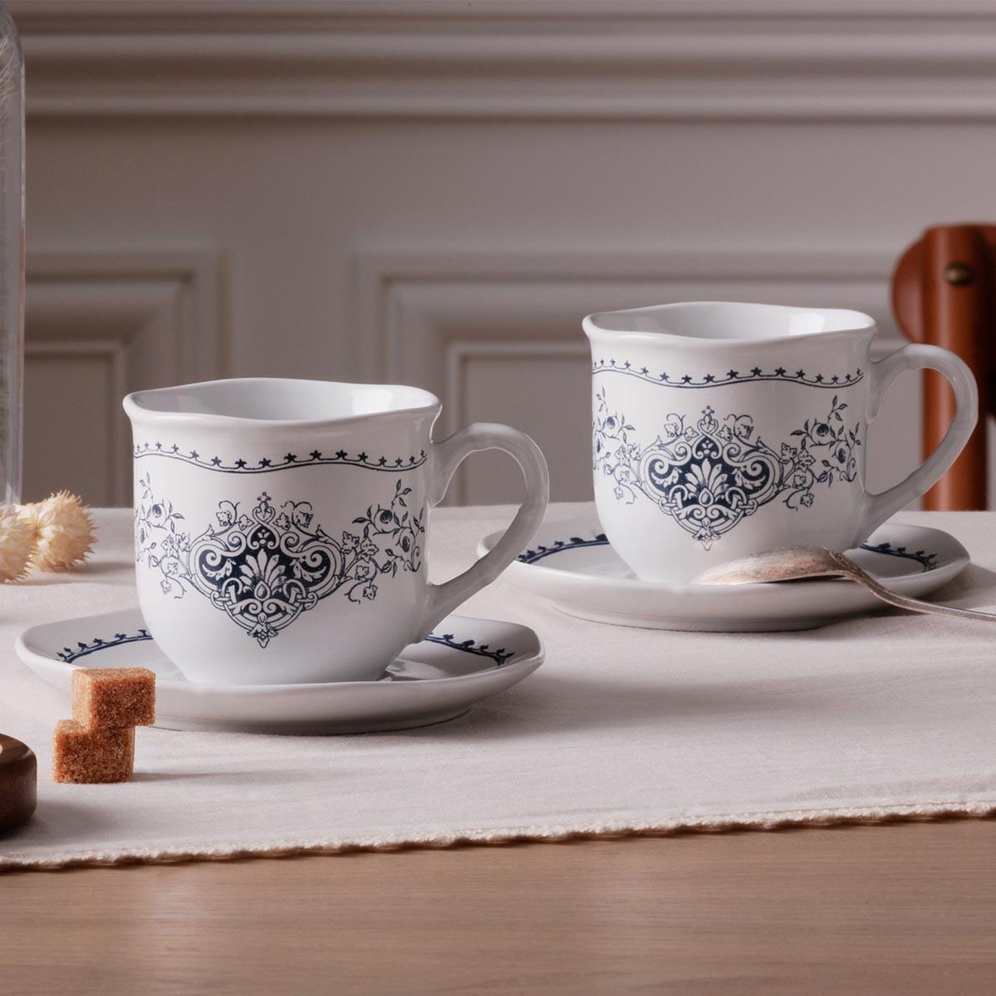 Voir la diapositive 6 : SECRET DE GOURMET Coffret 2 tasses & sous-tasses  little cottage  18cl blanc