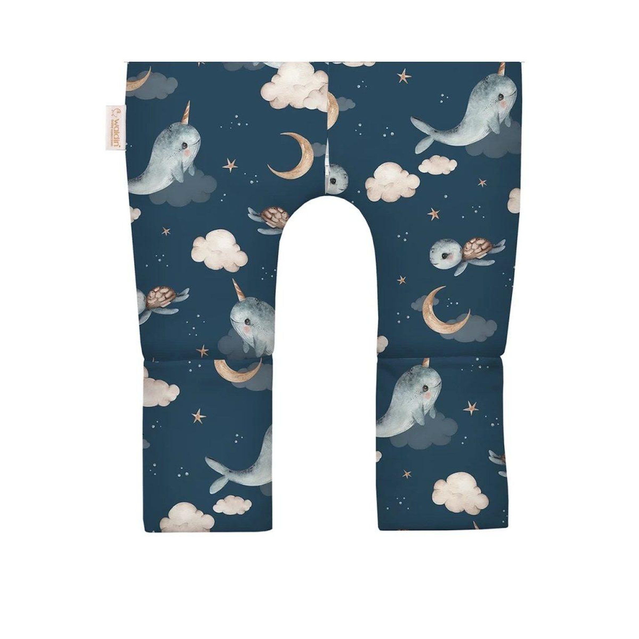 Voir la diapositive 3 : WALDIN Gigoteuse à jambes en coton - taille S (1-2 ans) - motif baleine, bleu foncé