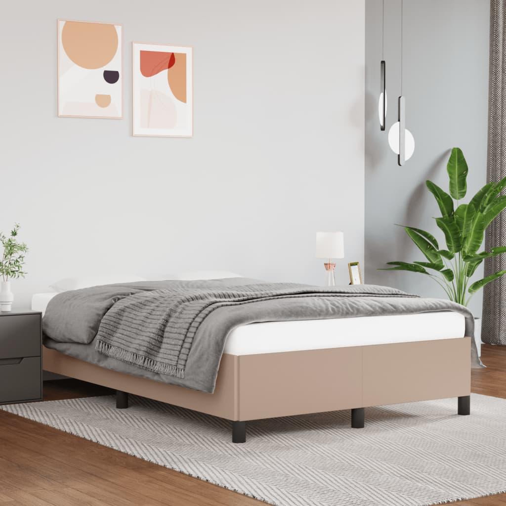VIDAXL Cadre de lit sans matelas cappuccino 120x190 cm similicuir