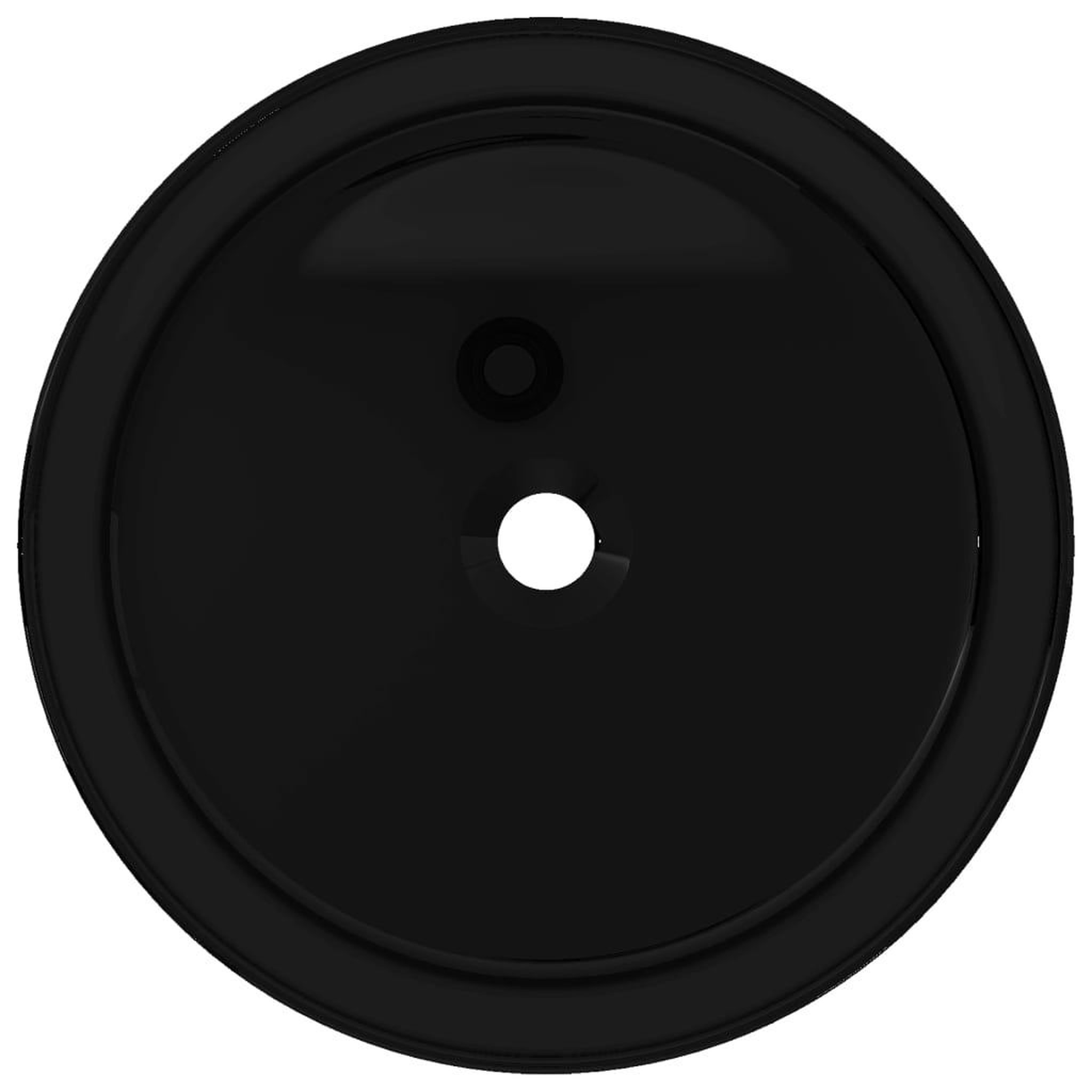 Voir la diapositive 3 : VIDAXL Lavabo rond Ceramique Noir 40 x 15 cm