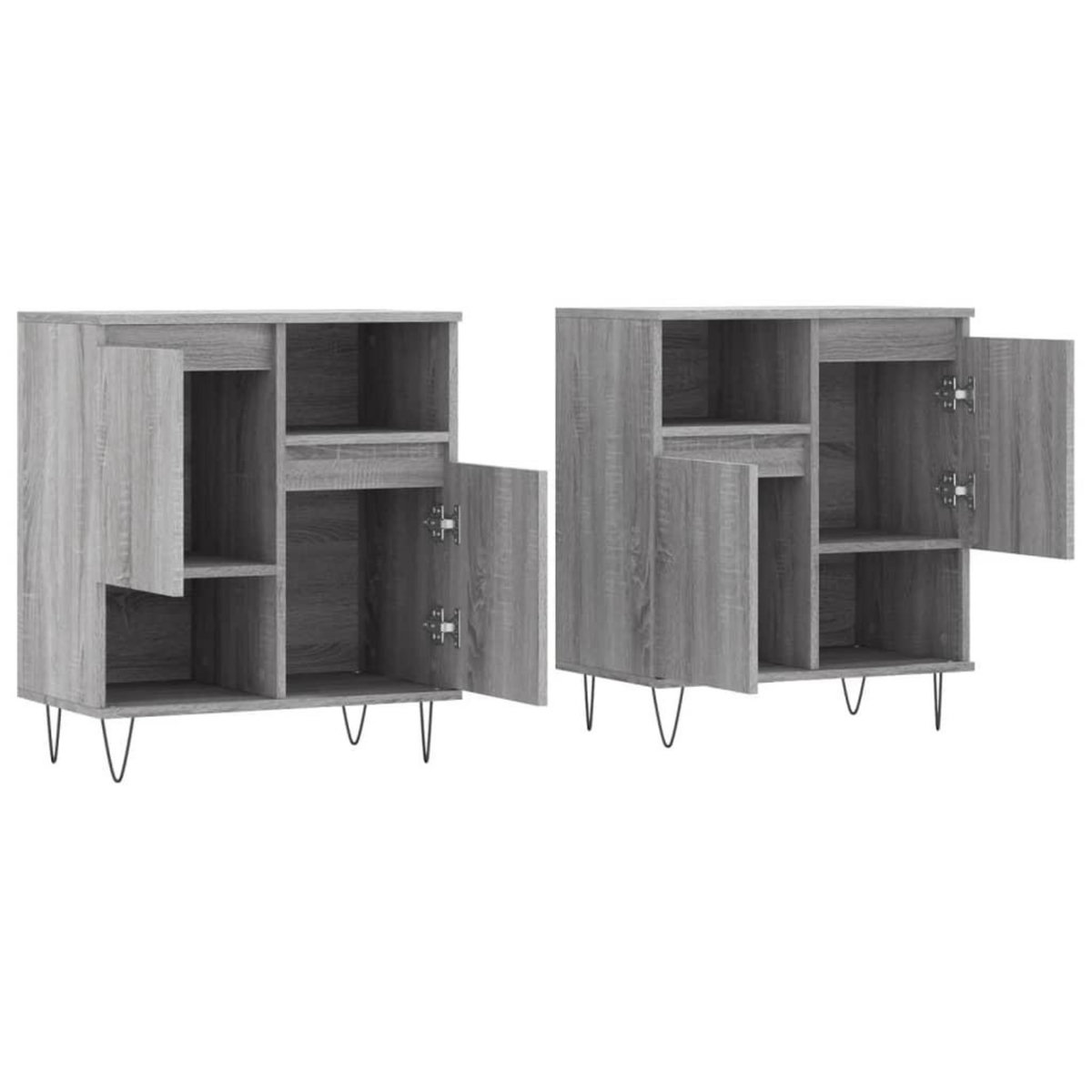 VIDAXL Buffets 2 pcs sonoma gris bois d'ingenierie