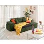 Voir la diapositive 2 : BEST MOBILIER California - canapé d'angle réversible 4 places - convertible avec coffre, étagère et poufs - en velours texturé
