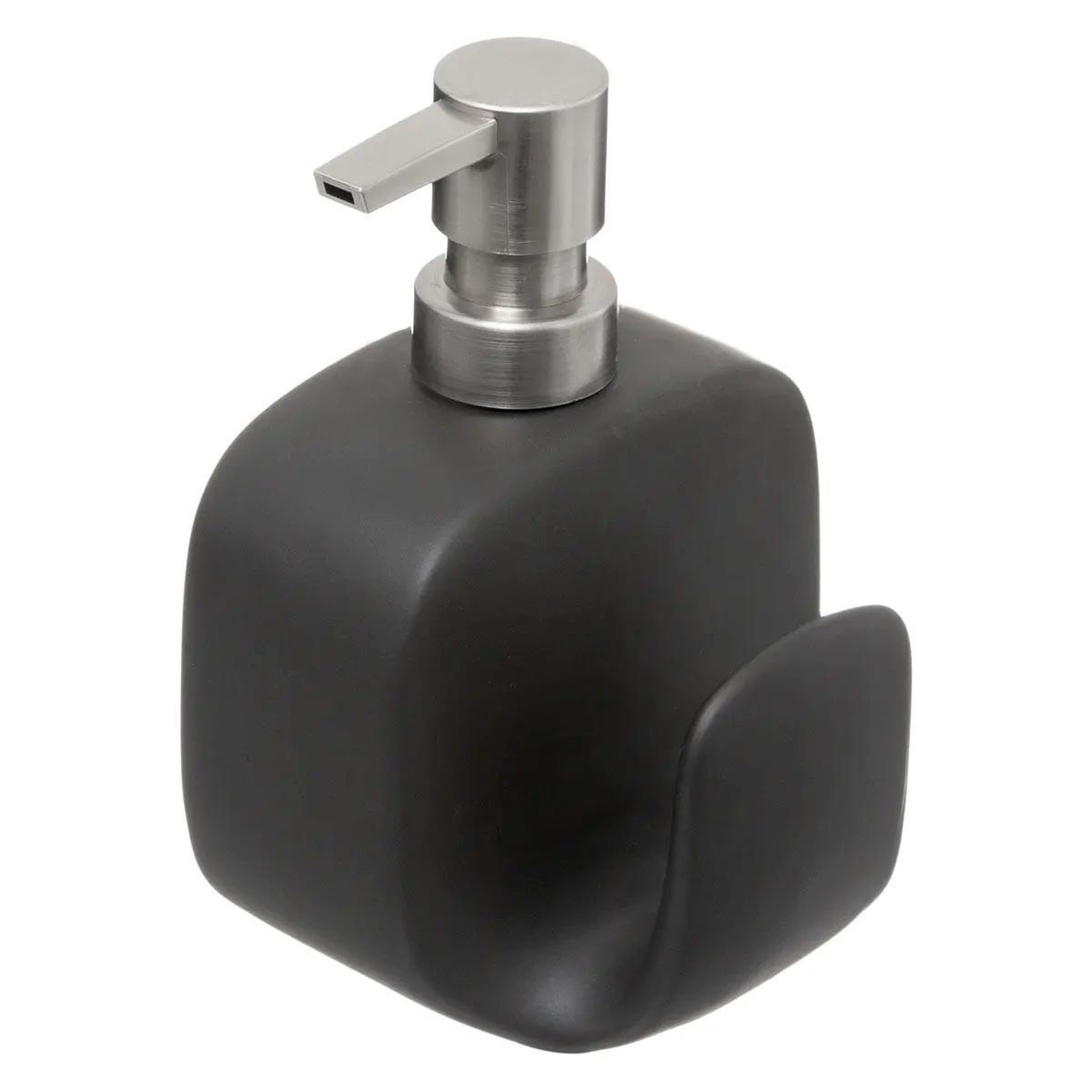 Voir la diapositive 2 : FIVE Distributeur de savon en céramique  porte-éponge  15cm noir