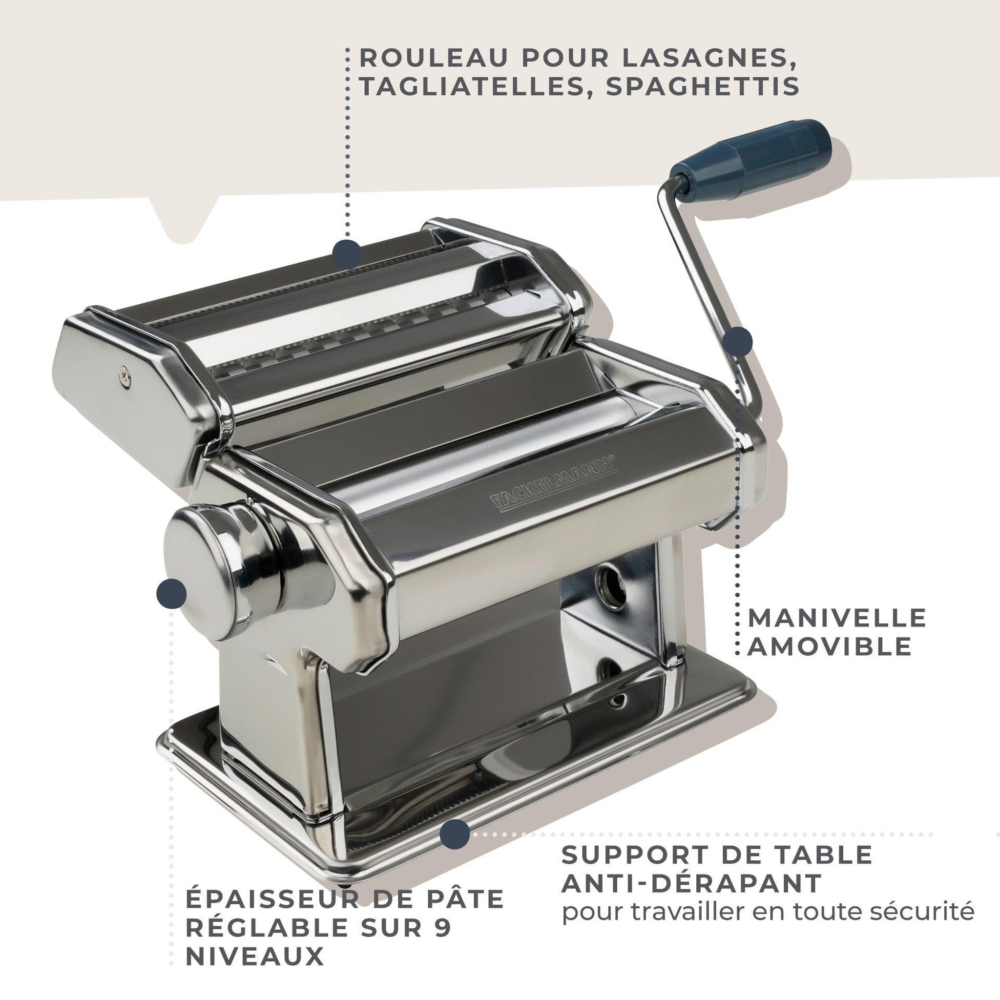 Voir la diapositive 5 : Fackelmann Machine à pâtes manuelle fackelmann easy prepare