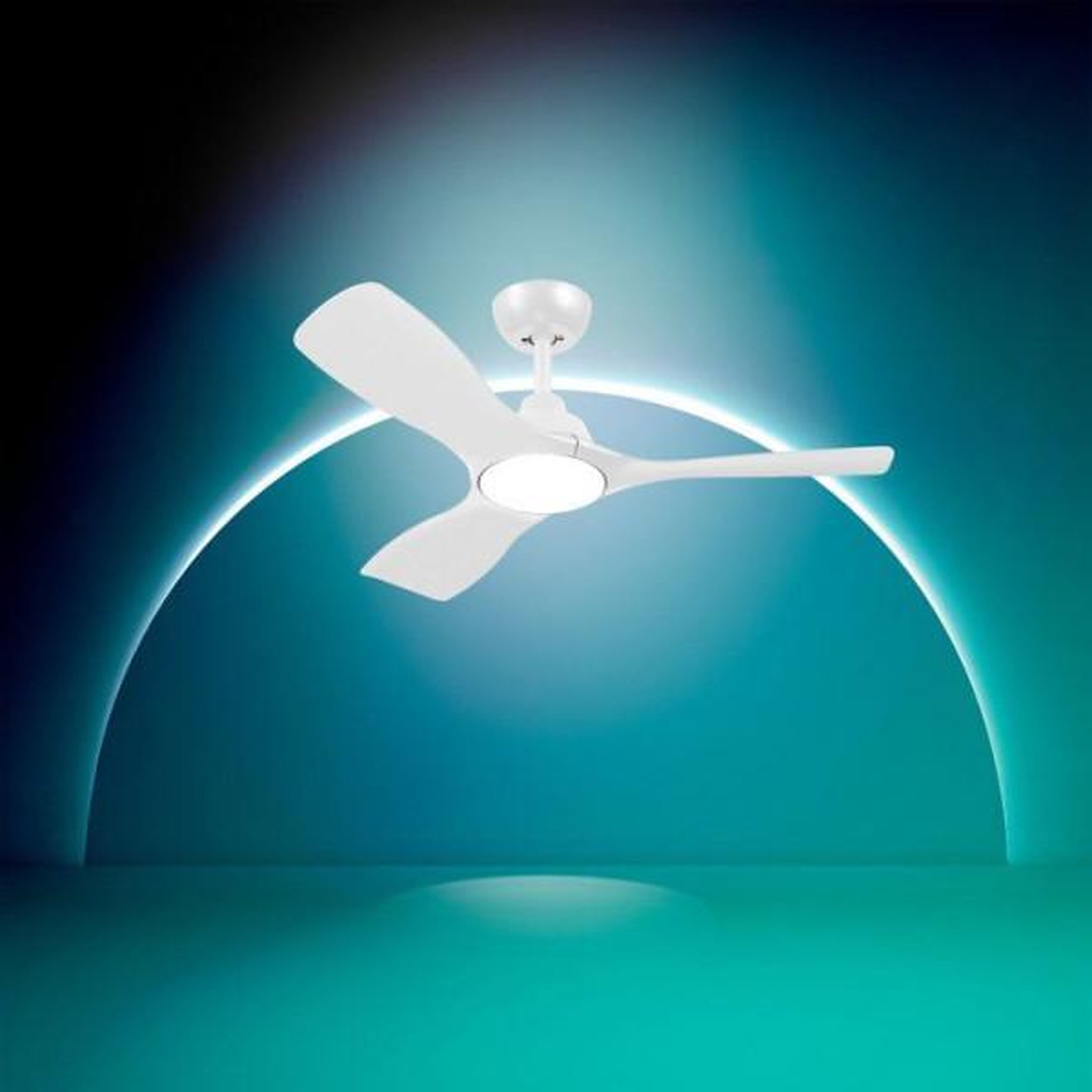 Voir la diapositive 2 : Philips Ventilateur de plafond - plafonnier  - philips - pales fixes - lumiere blanche réglable - blanc - télécommande incluse