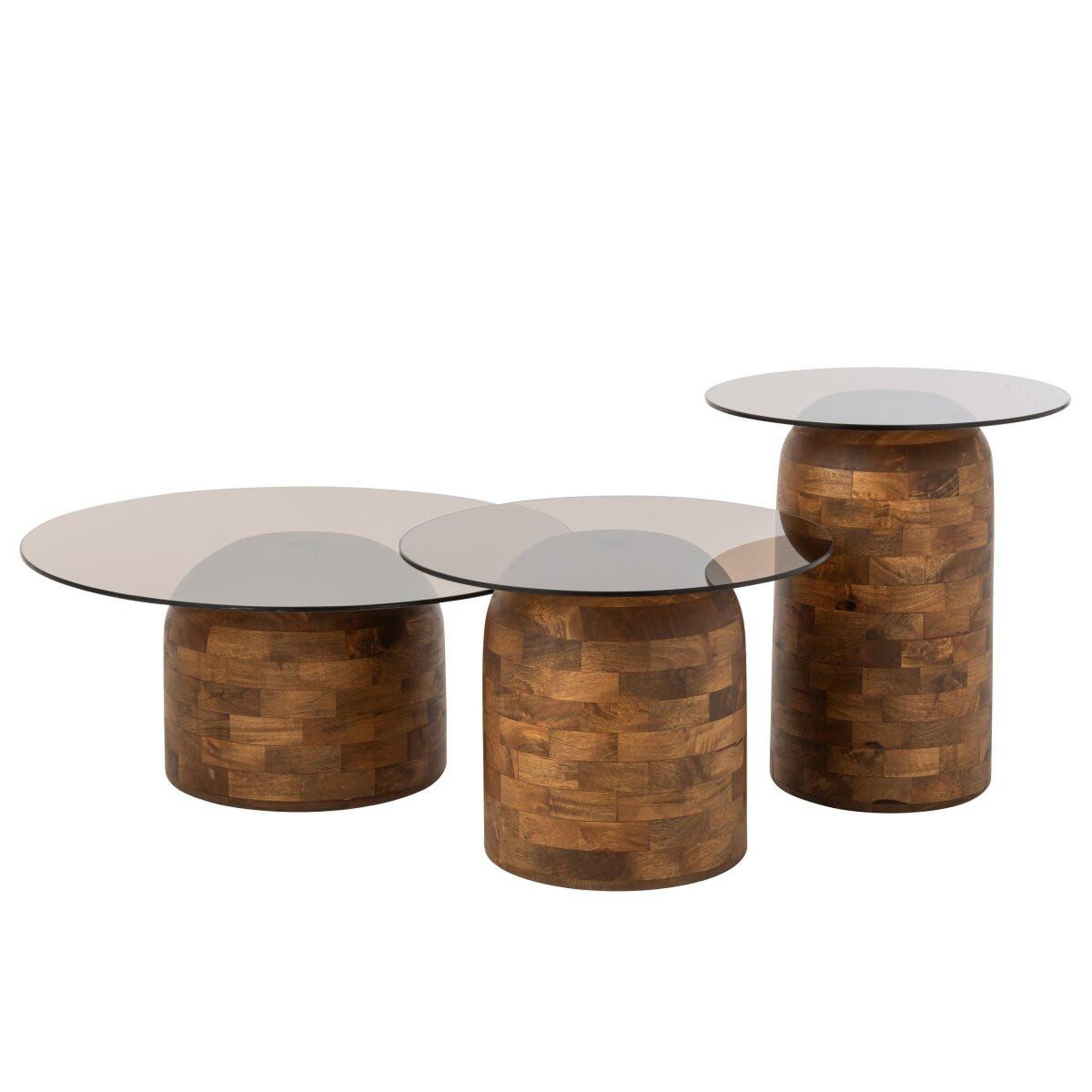 Voir la diapositive 4 : J-LINE Table d'Appoint en Verre  Perrine  56cm Naturel