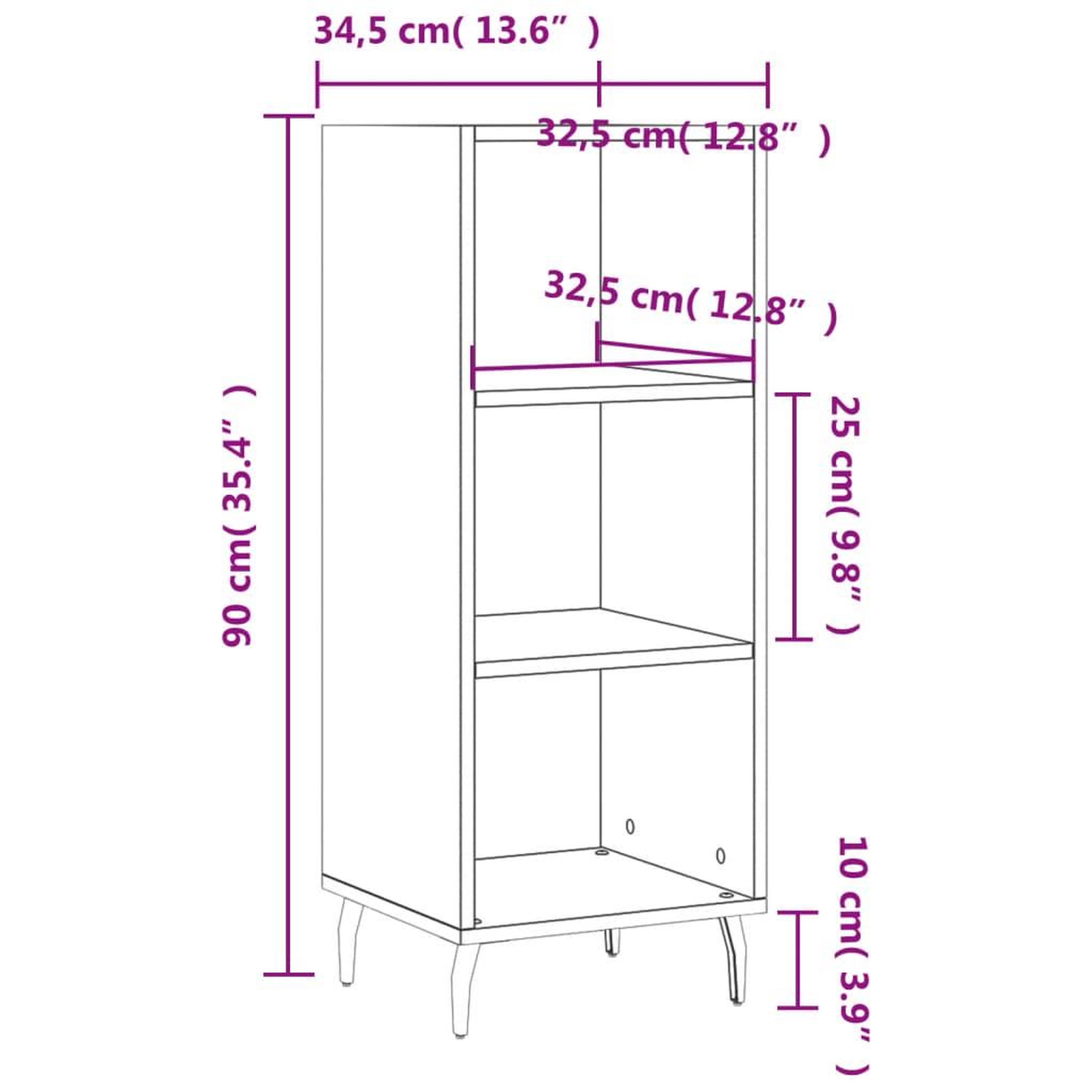 Voir la diapositive 6 : VIDAXL Buffet chene fume 34,5x32,5x90 cm bois d'ingenierie