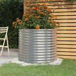 VIDAXL Jardiniere de jardin Acier enduit de poudre 80x80x68 cm Argente