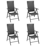 VIDAXL Chaises de jardin lot de 4 Resine tressee Noir