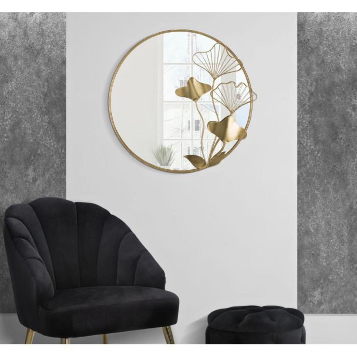 Paris Prix Miroir Mural Design  Flora  75cm Or