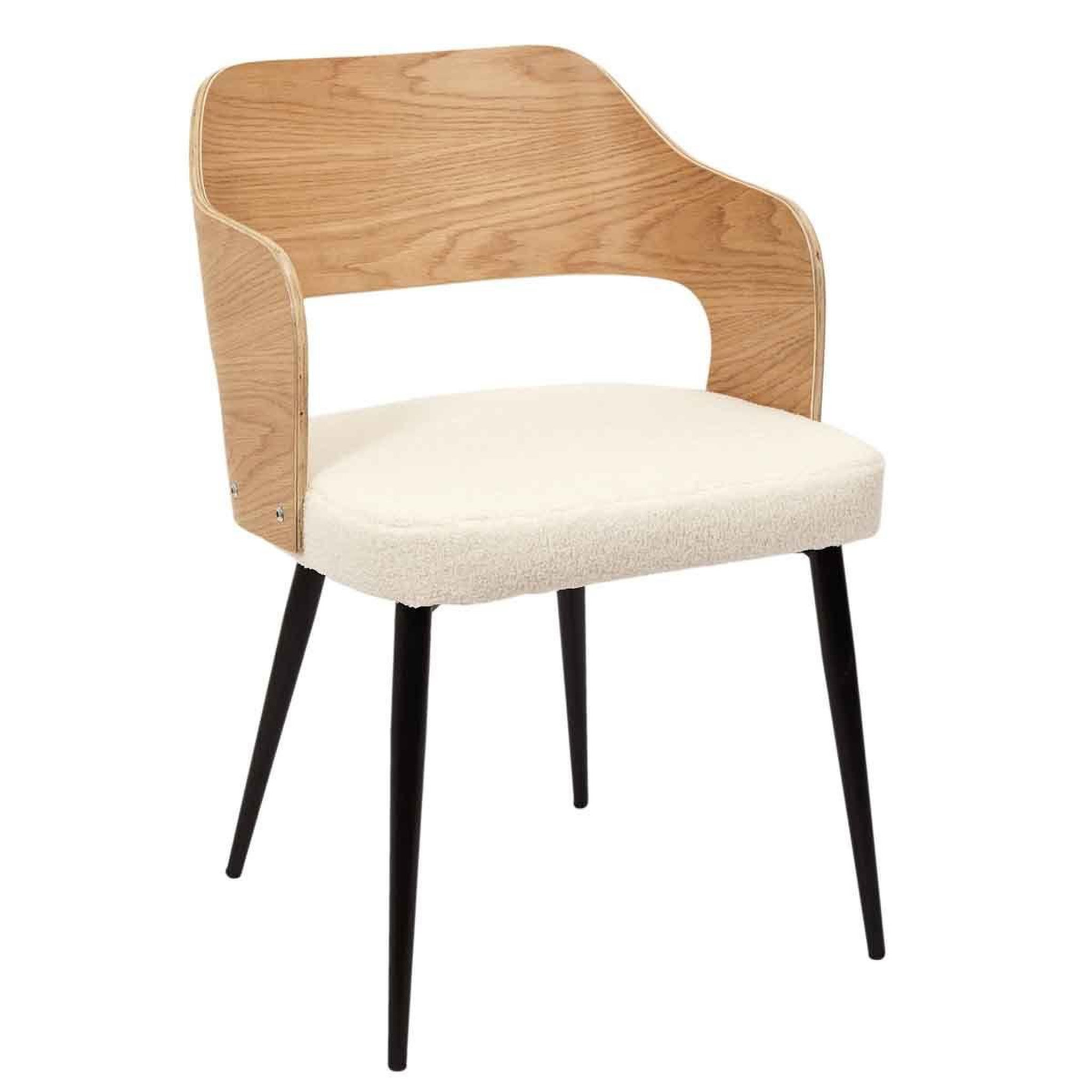 Voir la diapositive 2 : The Home Deco Factory Lot de 2 fauteuils scandinaves  loki  76cm blanc