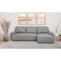 Voir la diapositive 2 : MARKET24 Canapé d'angle droit convertible MILO 4/5 places - Tissu gris - Coffre de rangement - L 264 x H 84 x P 99/145 cm