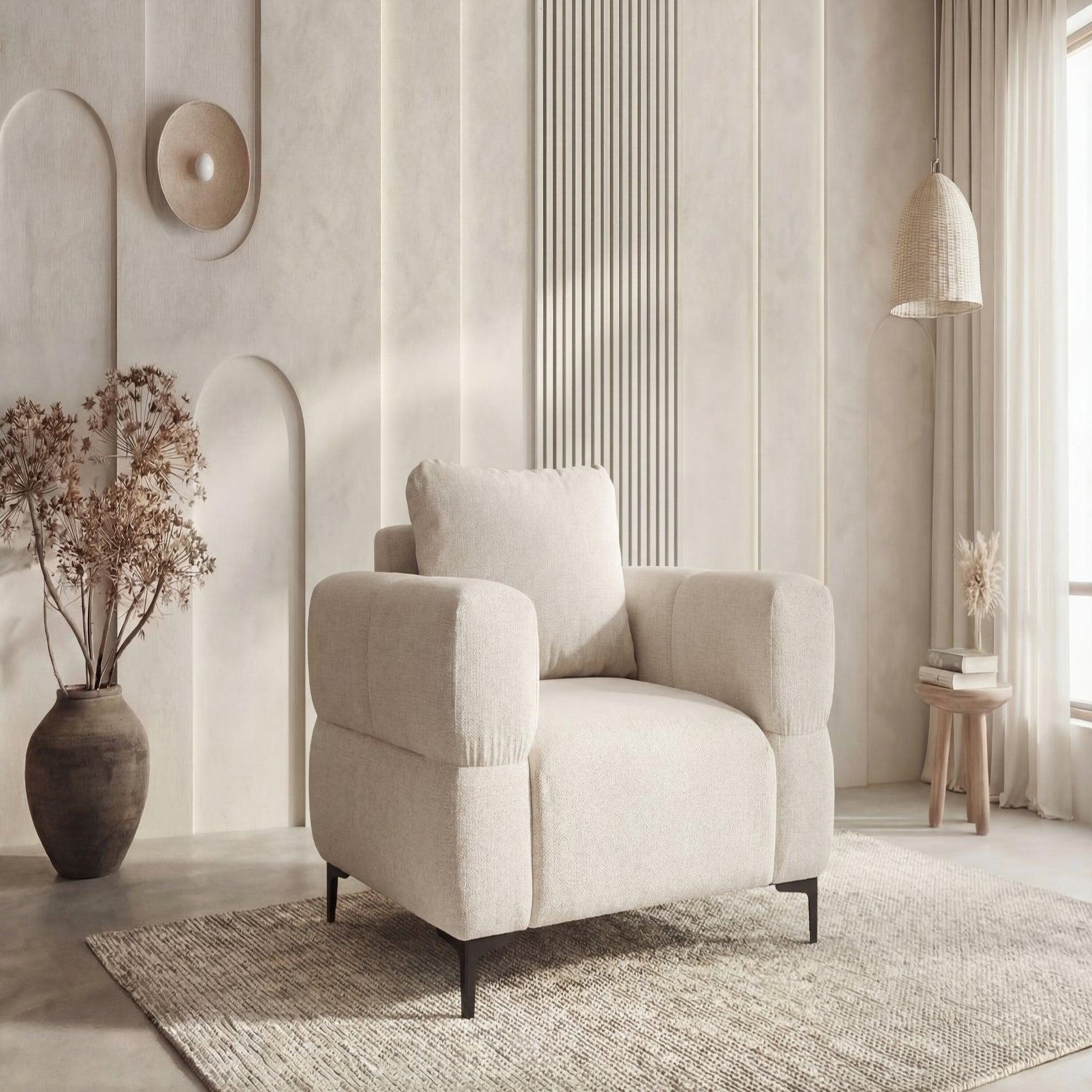 Voir la diapositive 2 : CASANOVA PARIS Elton - fauteuil en tissu lisse