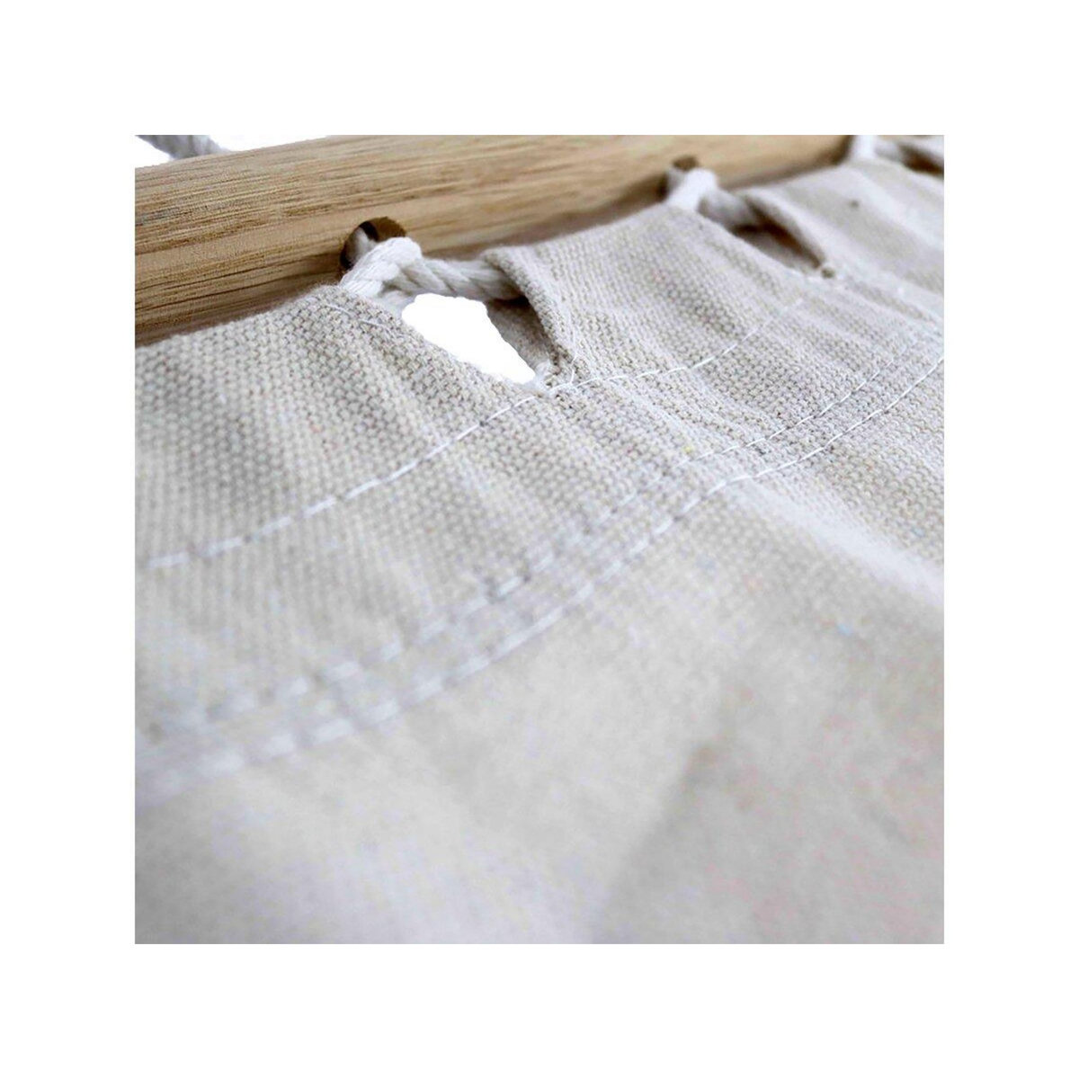 Habitat et Jardin Hamac bois avec toile en coton  Dallas  - 3 m - Ecru