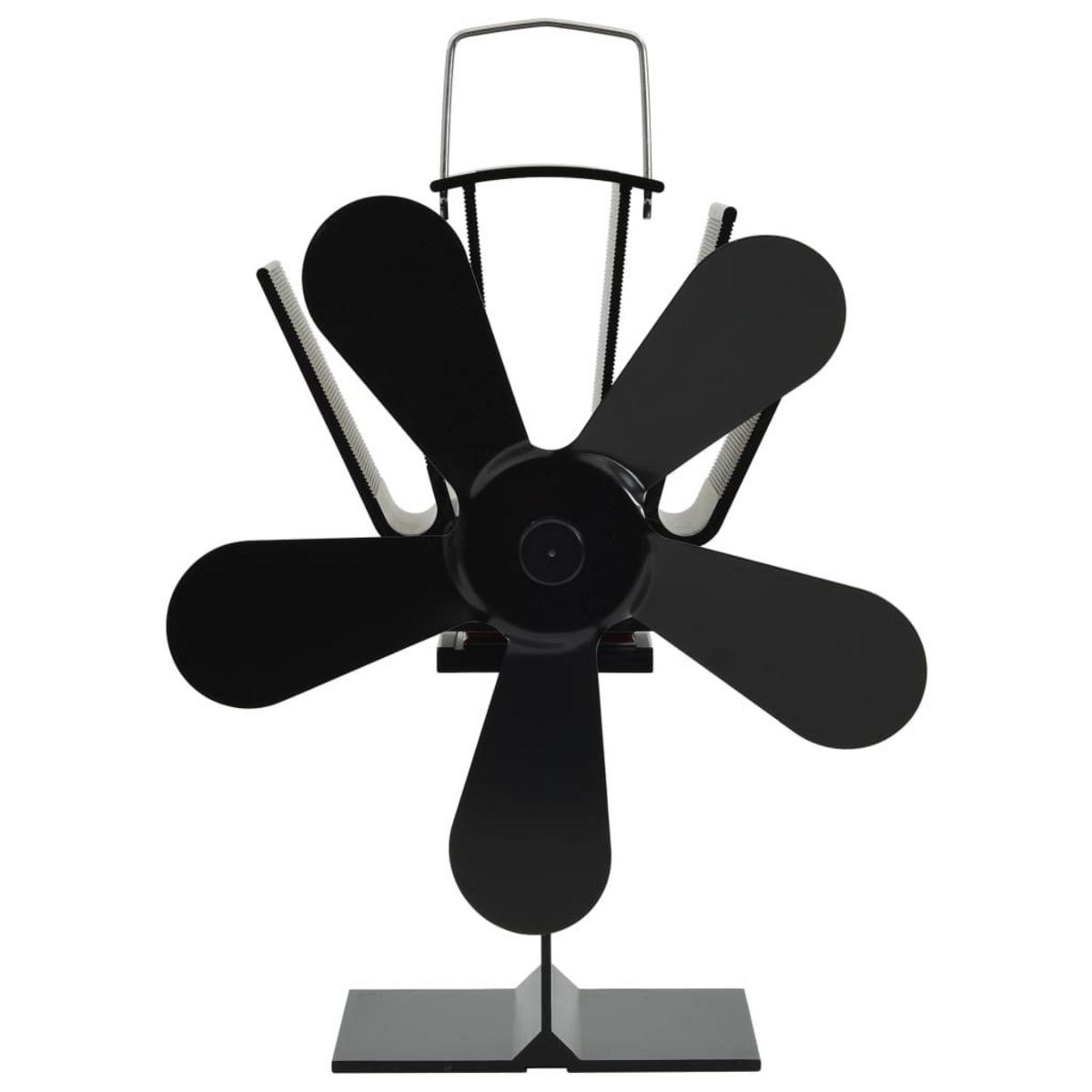 VIDAXL Ventilateur de poele alimente par chaleur 5 pales Noir