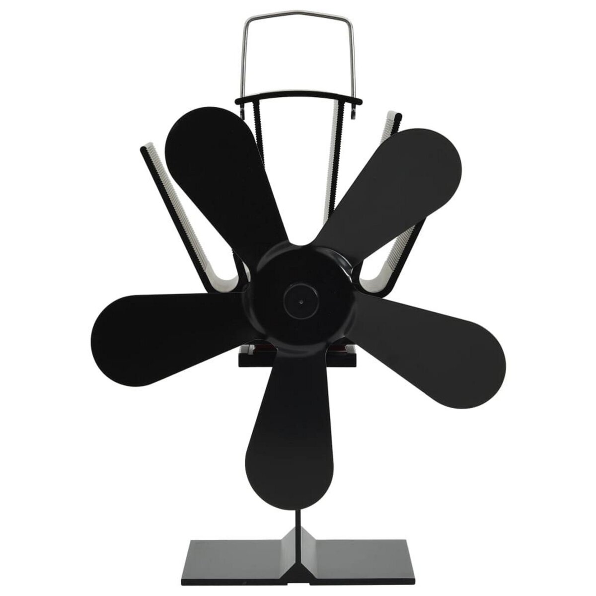 VIDAXL Ventilateur de poele alimente par chaleur 5 pales Noir