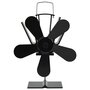 Voir la diapositive 3 : VIDAXL Ventilateur de poele alimente par chaleur 5 pales Noir