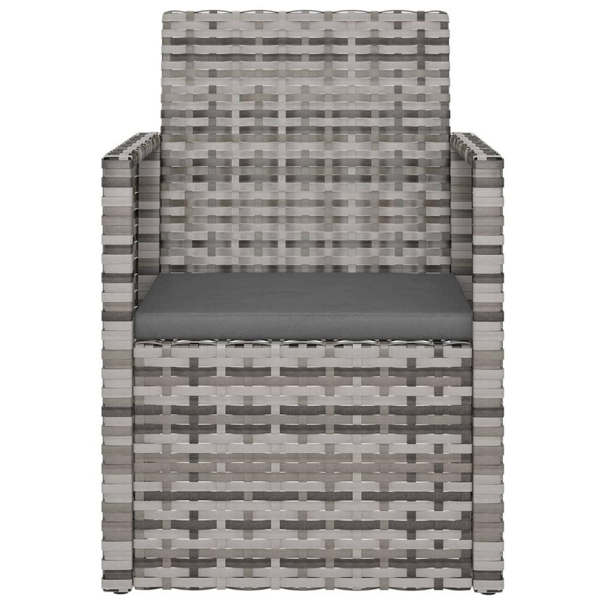 VIDAXL Mobilier d'exterieur 3 pcs avec coussins Resine tressee Gris