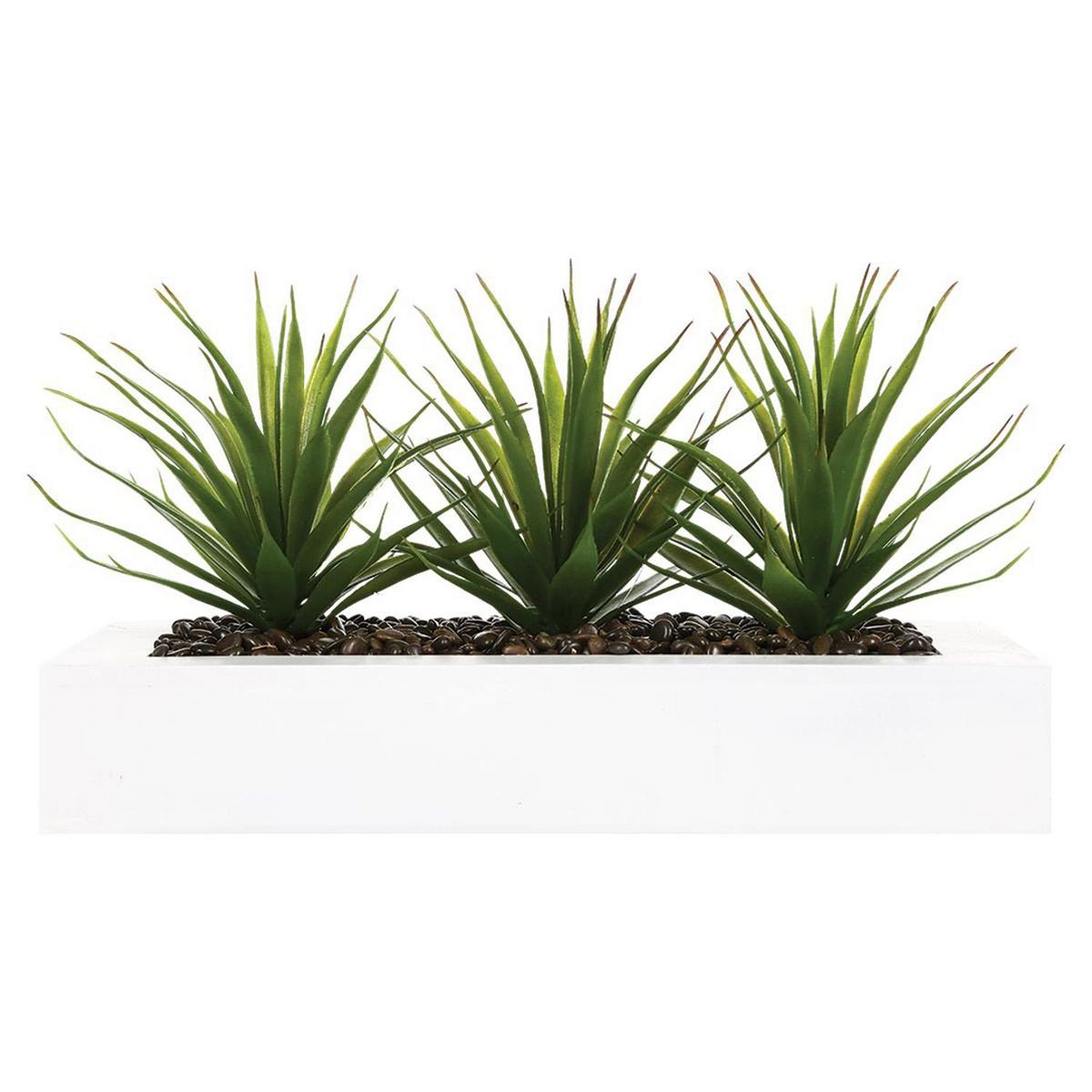 ATMOSPHERA Centre de table 3 Aloe vera artificielles - H. 17 cm