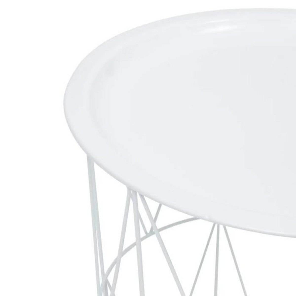 ATMOSPHERA Table d'Appoint en Métal  Kumi  40cm Blanc