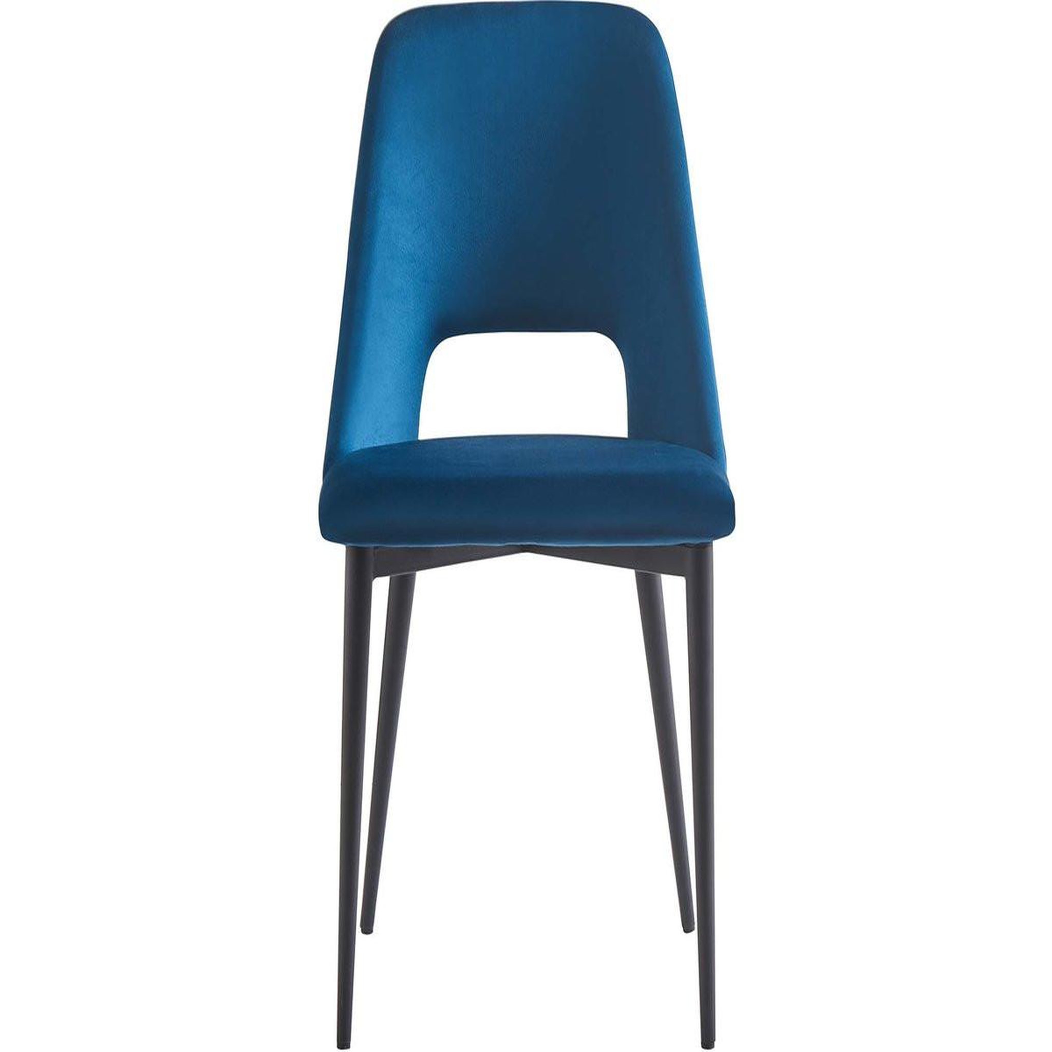 Voir la diapositive 2 : Habitat et Jardin Lot de 2 chaises en velours  fedora  - bleu foncé
