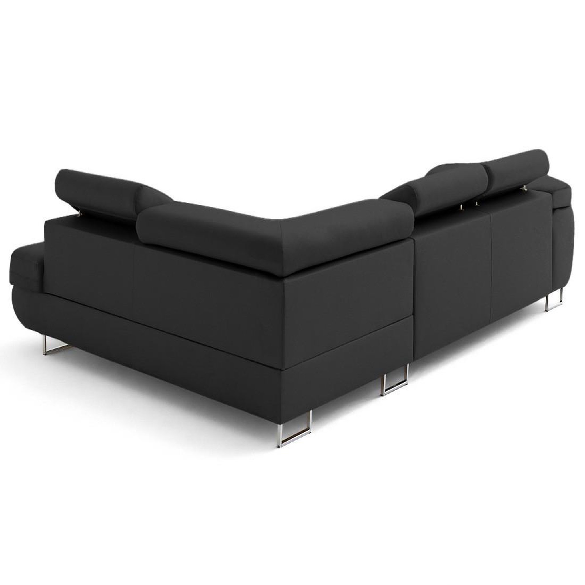 Voir la diapositive 4 : LISA DESIGN Zaria - canapé d'angle droit 5 places convertible avec coffre et têtières en simili