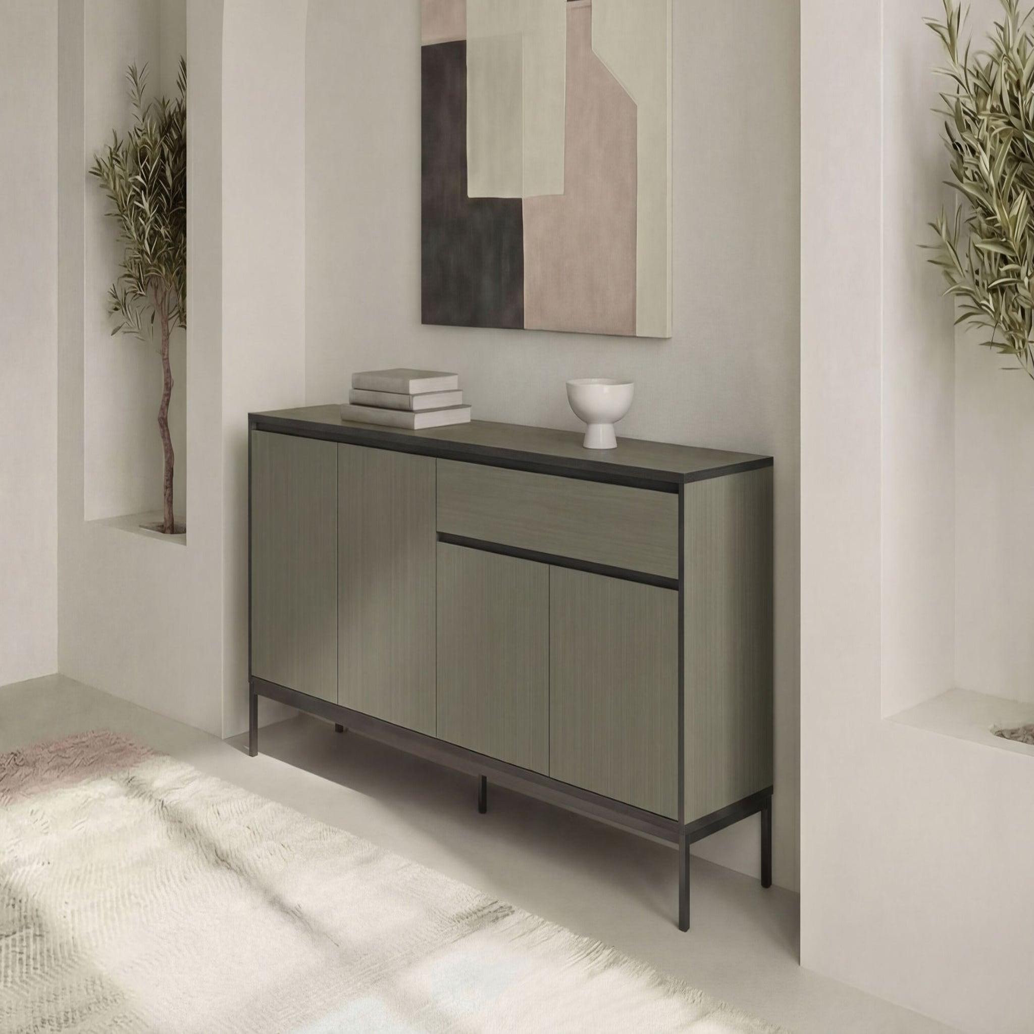 Voir la diapositive 3 : CASANOVA PARIS Vana - buffet 4 portes 180cm en mélamine