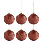 Paris Prix Lot de 6 Boules de Noël  Givrées  8cm Bordeaux
