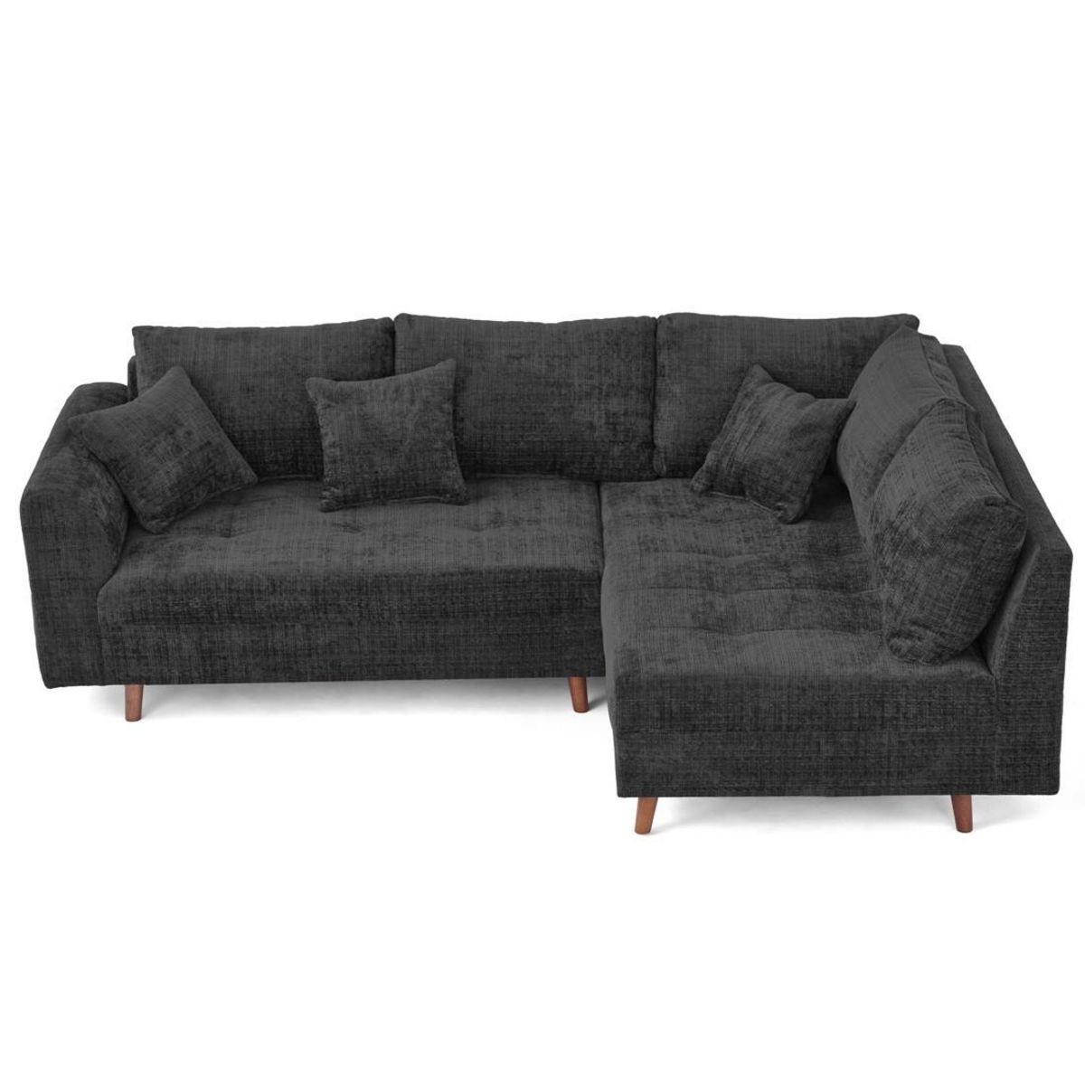 LISA DESIGN Rune - canapé d'angle droit 4 places en velours texturé