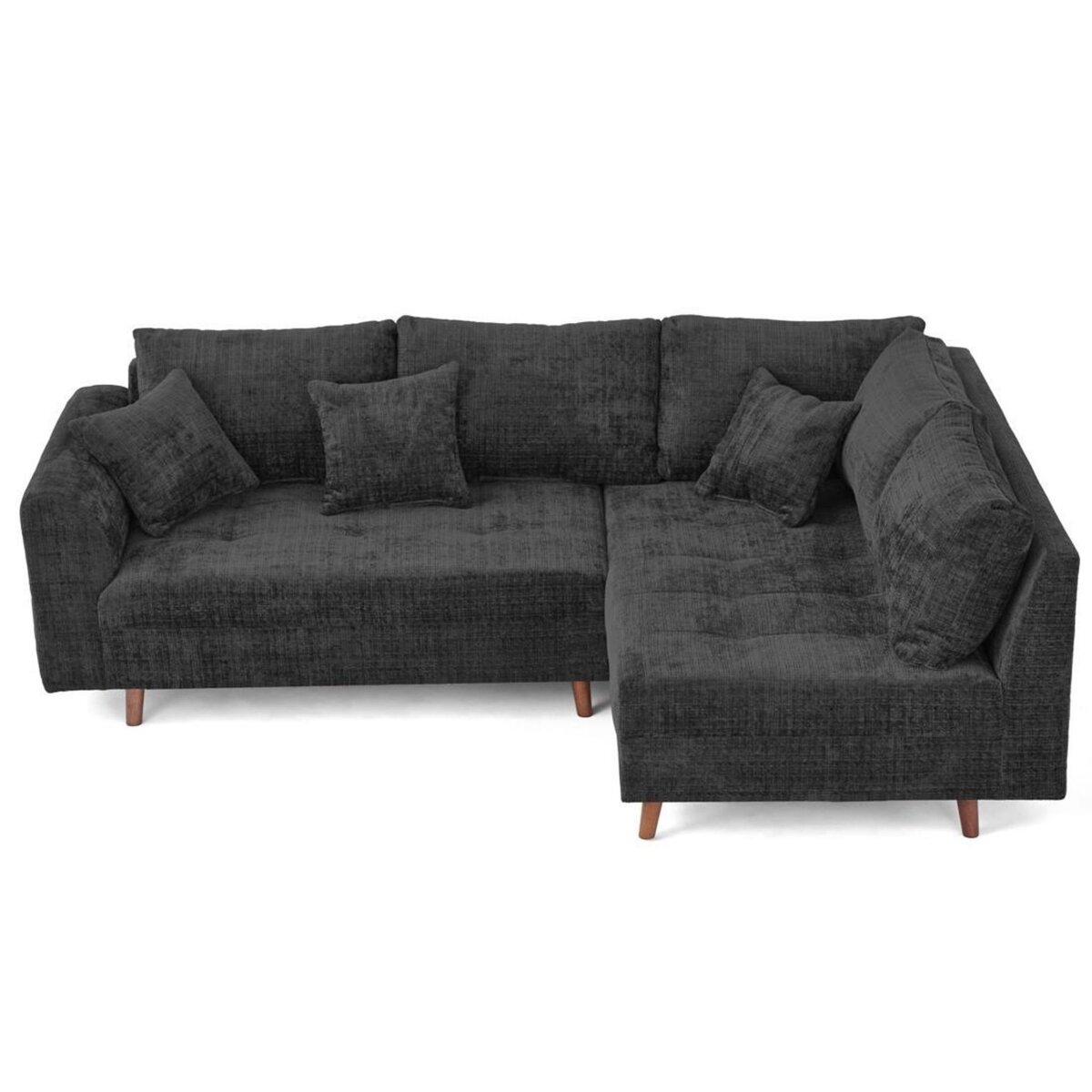 LISA DESIGN Rune - canapé d'angle droit 4 places en velours texturé