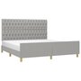 Voir la diapositive 3 : VIDAXL Cadre de lit sans matelas gris clair 180x200 cm tissu