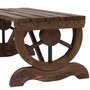 Voir la diapositive 4 : OUTSUNNY Banc de jardin 2 places style western piètement roues de charrette bois sapin traité carbonisation