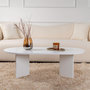Voir la diapositive 4 : CONCEPT USINE Table basse ovale blanche 119x60cm AZOS