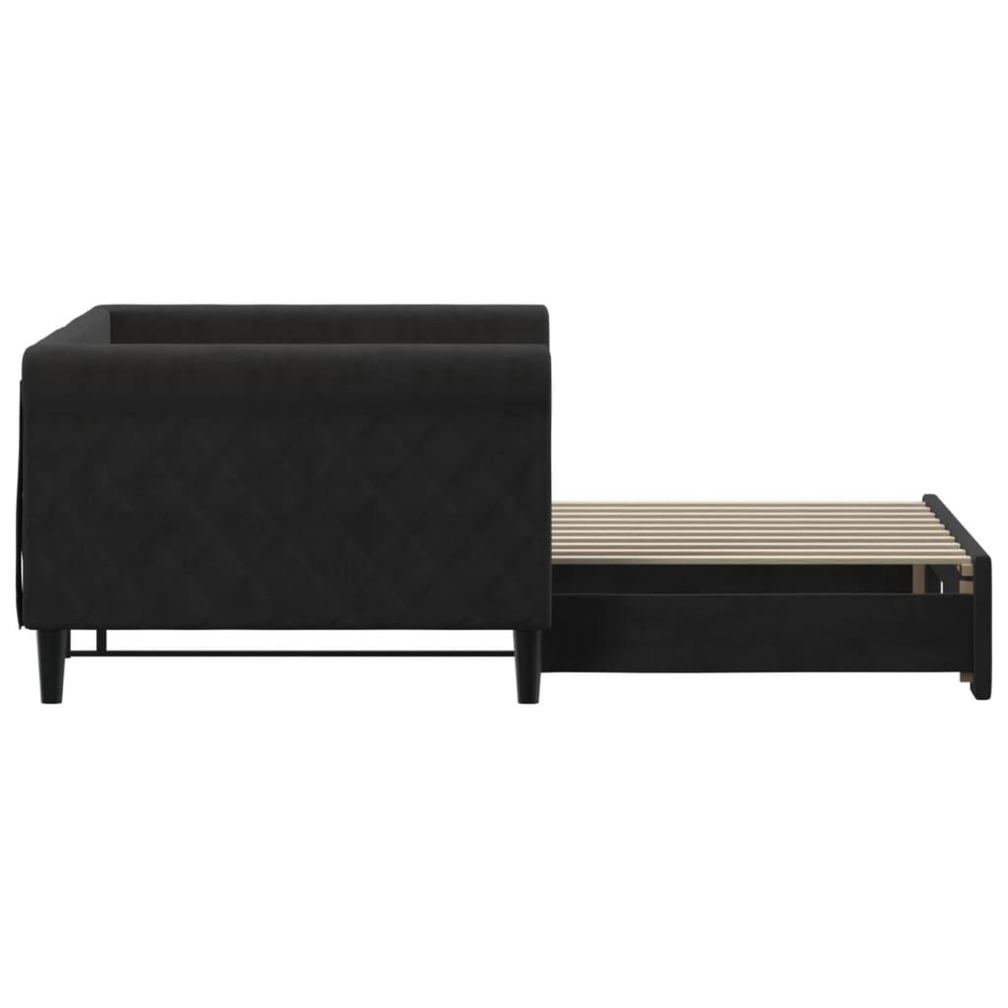 Voir la diapositive 4 : VIDAXL Lit de jour avec lit gigogne noir 90x190 cm velours