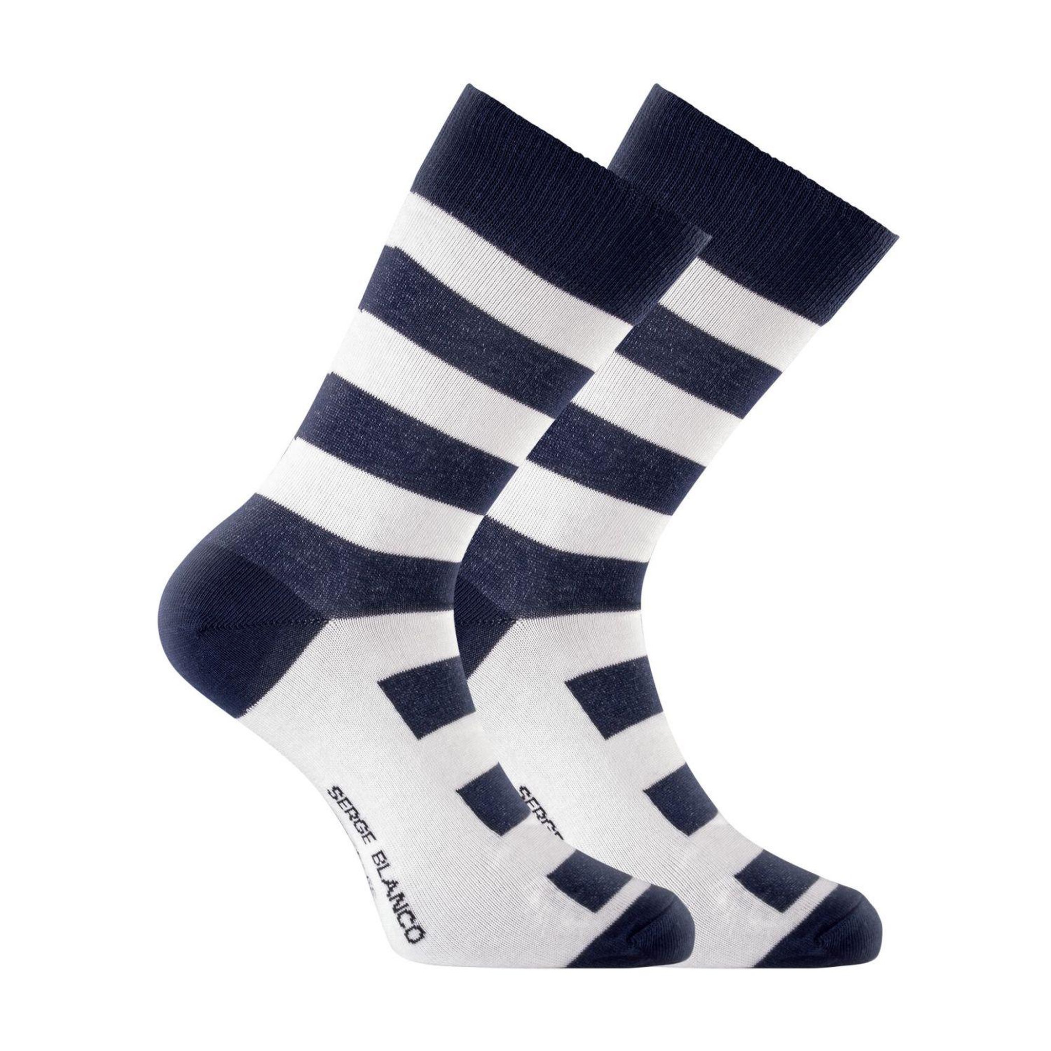 Voir la diapositive 5 : SERGE BLANCO Lot de 6 paires de chaussettes de ville Serge Blanco Marin