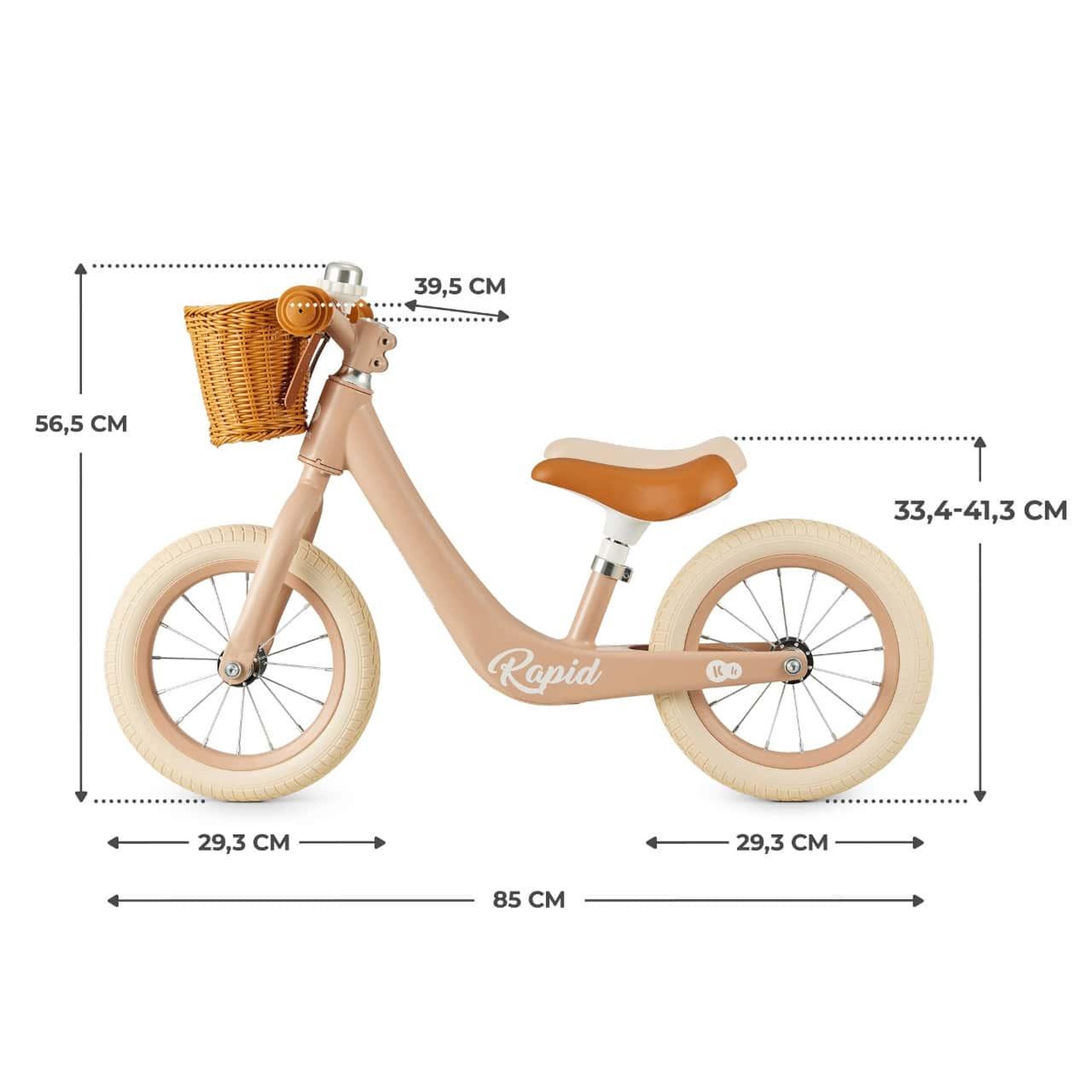 Voir la diapositive 6 : KINDERKRAFT Draisienne rétro - vélo d'équilibre avec panier et clochette